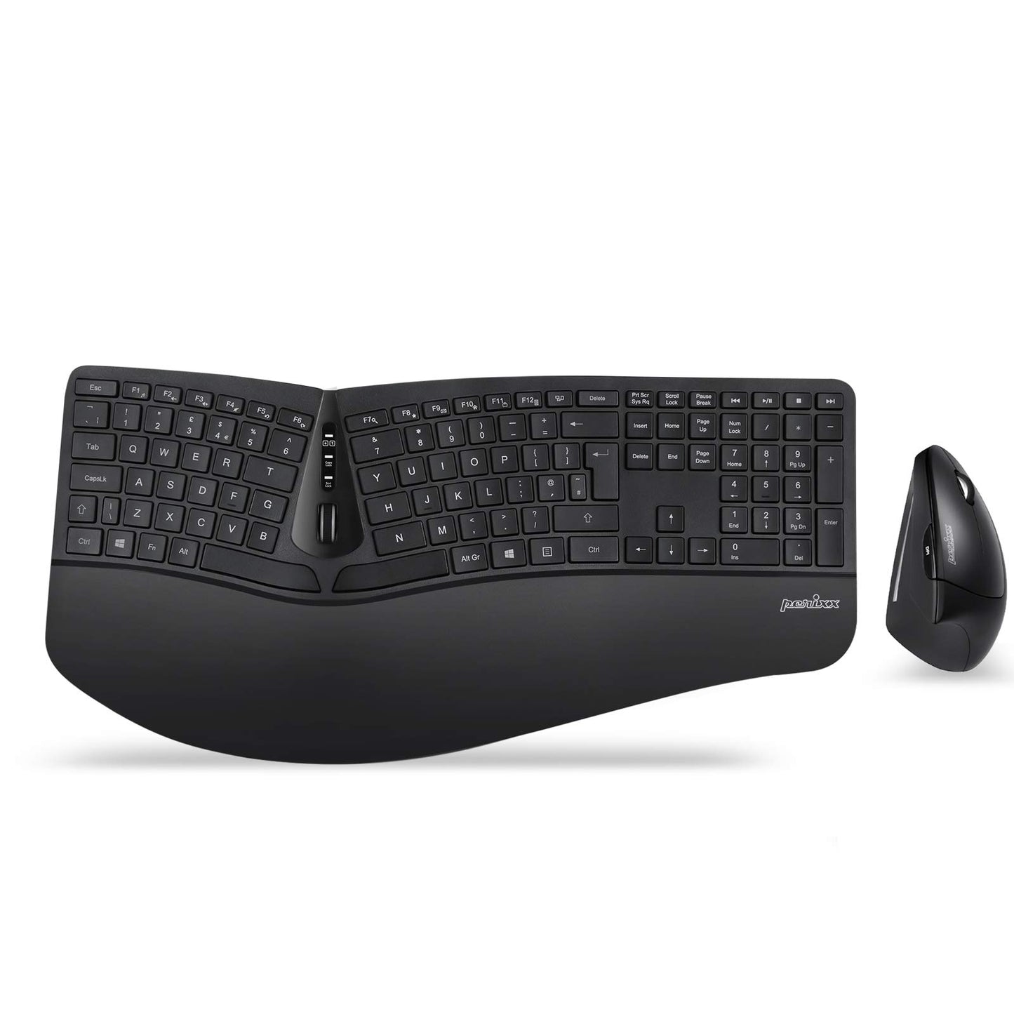 Perixx PERIDUO-605 Wirelsss 2-in1 Combo with Ergonomic Full-sized Keyboard and Vertical Mouse  PERIDUO-605