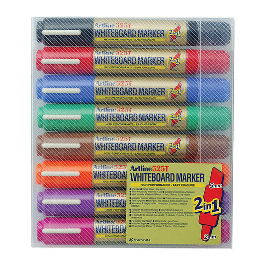 Artline 525T Whiteboard Marker Dual Nib Ast Wlt8  - 151548