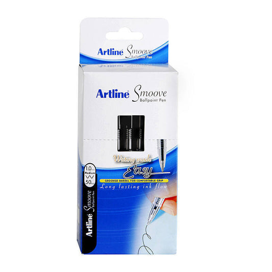 Artline Smoove Ballpoint Stick Medium Black Box of 50  - SM1821501