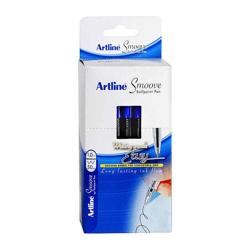 Artline Smoove Ballpoint Stick Medium Blue Box of 50  - SM1821503