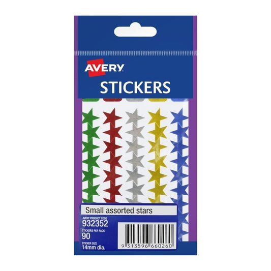 Avery 14mm Assorted Star Stickers 90-Pack - Box of 10  - 932352