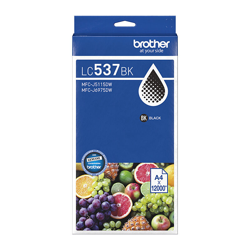 Brother LC-537 Black Ink Cartridge 12,000 Pages - LC-537BK