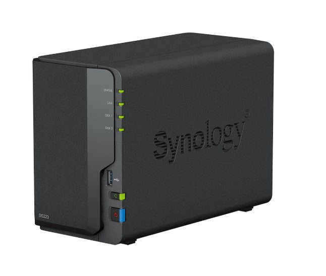 Synology DiskStation DS223 2-Bay 3.5' Diskless 1xGbE NAS (Tower) (HMB), Realtek RTD1619B quad-core 1.47Hz, 2GB RAM, 3xUSB3.2, 1 x 1GbE (RJ-45) DS223