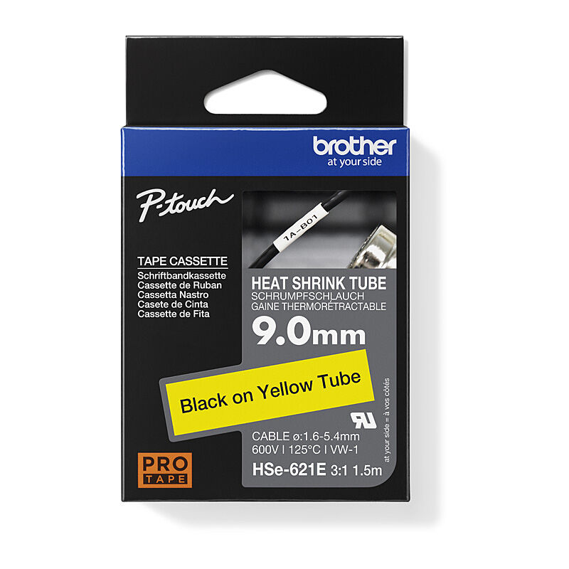 Brother HSe621E Labelling Tape 9mm x 1.5m - HSE-621E