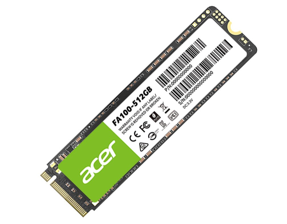 ACER FA100-512GB M.2 NVMe PCIe Gen 3*4 Read speed 3300MB/ sWrite Speed 2200MB/s BL.9BWWA.119 - 5 Year Warranty BL.9BWWA.119
