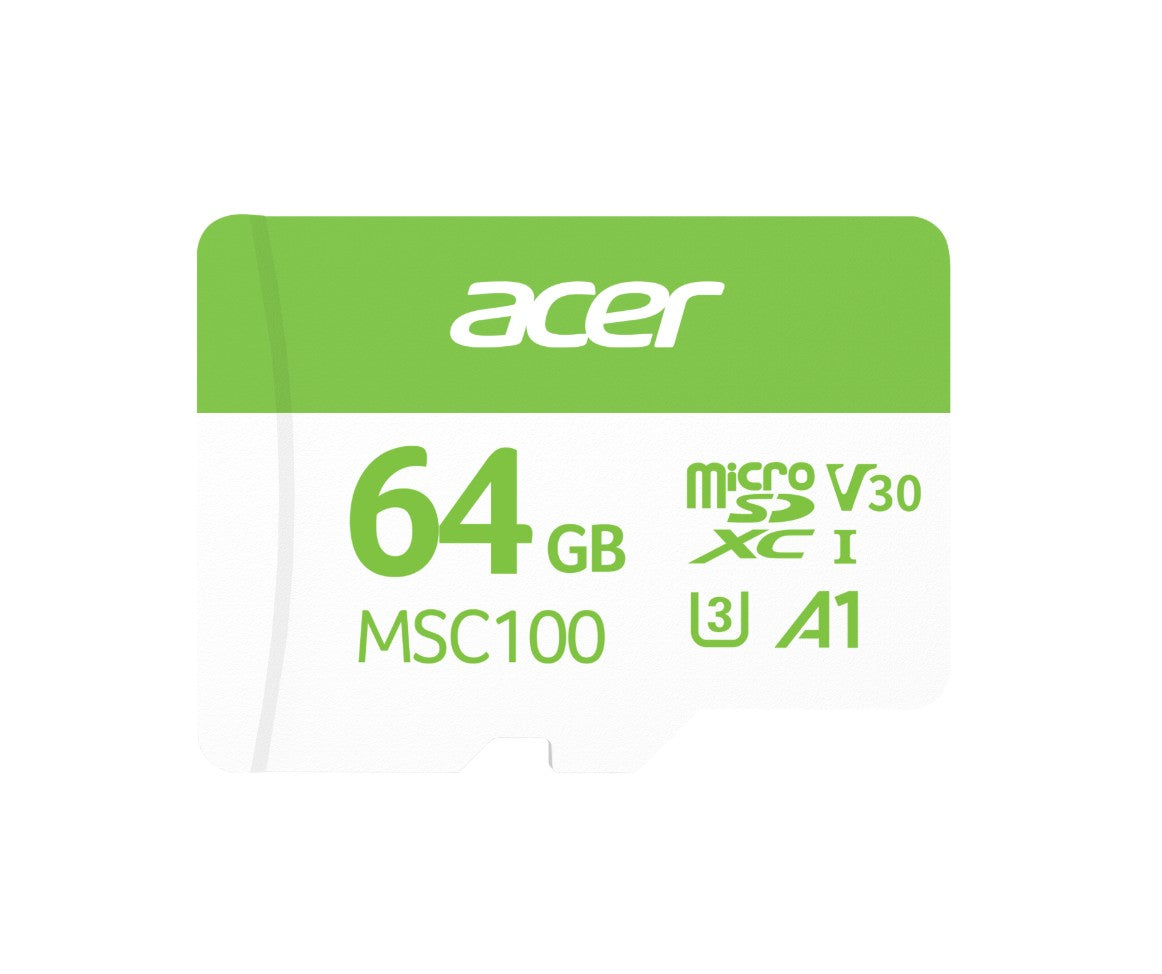 Acer MSC100-64GB microSD Express Read & Write Speed up to 100 MB/s & 30MB/s BL.9BWWA.336 BL.9BWWA.336
