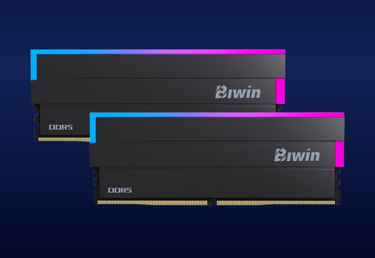 BIWIN DDR5 Memory DW100 RGB Memory 6000MHz 32GB (16GB*2) CL30-38-38-76 1.35V BLACK B5DW100326030ER2G-CB001 B5DW100326030ER2G-CB001