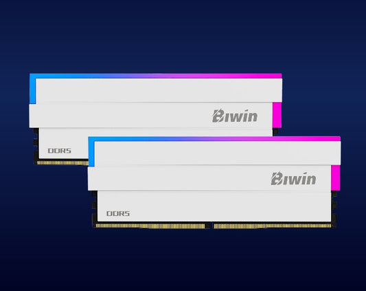 BIWIN DDR5 Memory DW100 RGB Memory 6000MHz 32GB (16GB*2) CL30-38-38-76 1.35V WHITE B5DW100326030ER2G-CW001 B5DW100326030ER2G-CW001