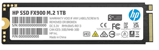 HP FX900 1TB PCIe Gen 4 x 4 SSD Speed up to R: 5000mb/S W: 4800mb/s (TLC) 57S53AA#ABB