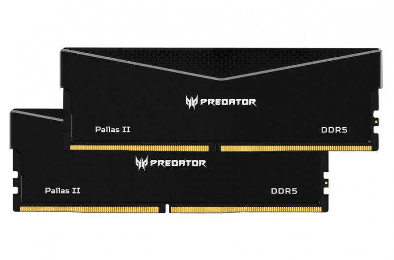 PREDATOR PALLASII DDR5 64GB Black 32GBx2 6000Mhz 1R8 CL32 Supports Intel XMP 3.0 and AMD EXPO CL32-38-38-76 1.35 V BL.9BWWR.436