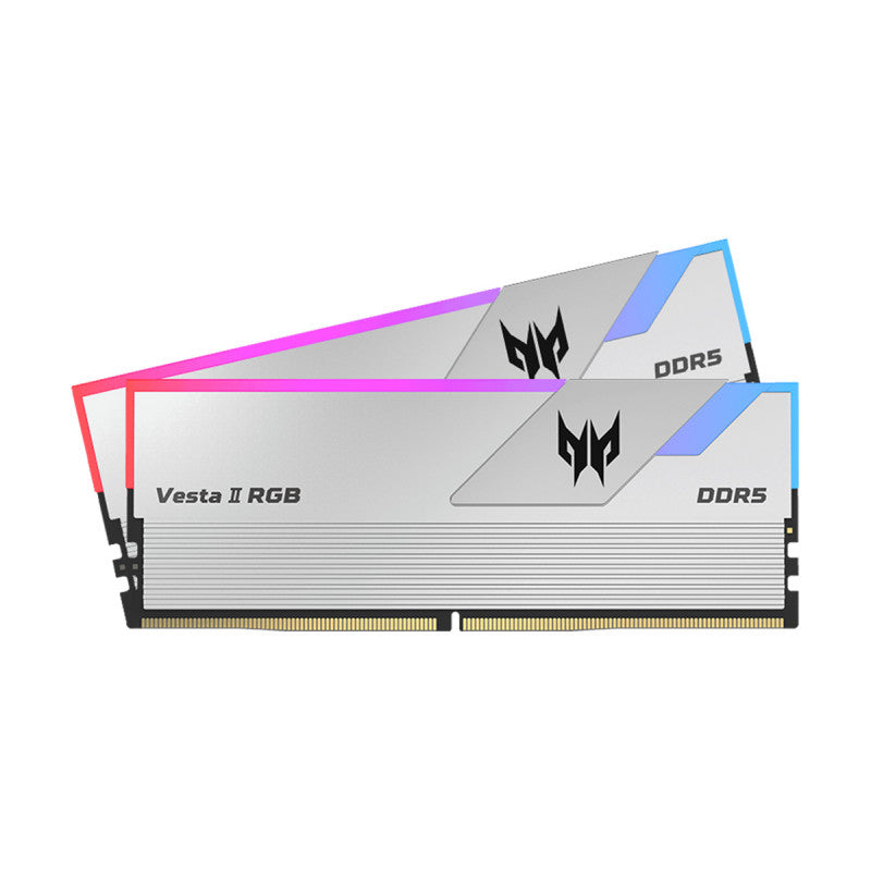 PREDATOR VESTAII 32GB 16GBx2 Silver RGB DDR5 Memory 6000Mhz 1R*8 CL32 BL.9BWWR.379