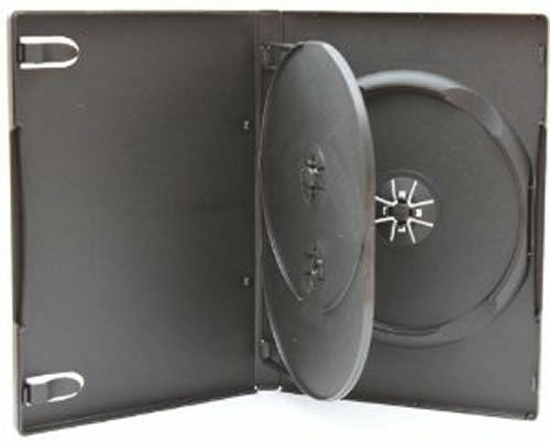 Black DVD Cases Holds 3 (14mm) 100pk