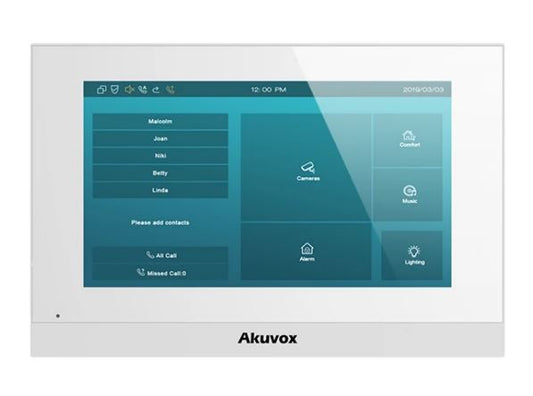 Akuvox 2-WIRE SIP INDOOR UNIT WITH WI-FI IN WHITE LINUX VERSION 00589P11--
