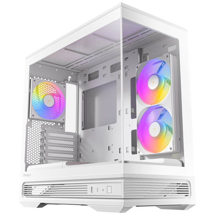 Antec C2M ARGB - White, Micro-ATX/ITX, steel/glass, 5 slots, 415mm GPU, 165mm CPU, 240mm ARGB fan, USB-C 10Gbps C2M ARGB White