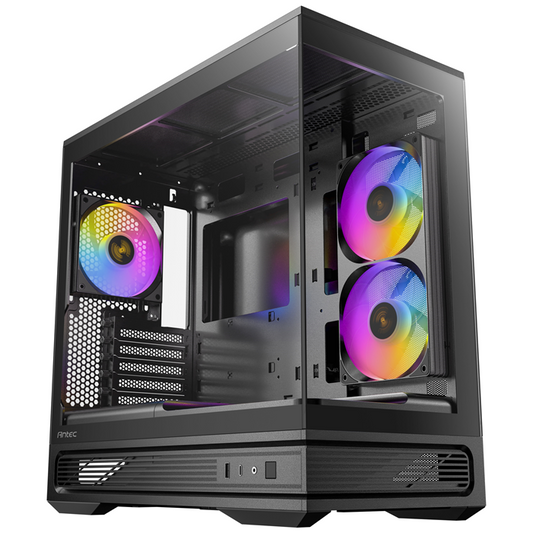 Antec C2M ARGB - Black, Micro-ATX/ITX, steel/glass, 5 slots, 415mm GPU, 165mm CPU, 240mm ARGB fan, USB-C 10Gbps C2M ARGB
