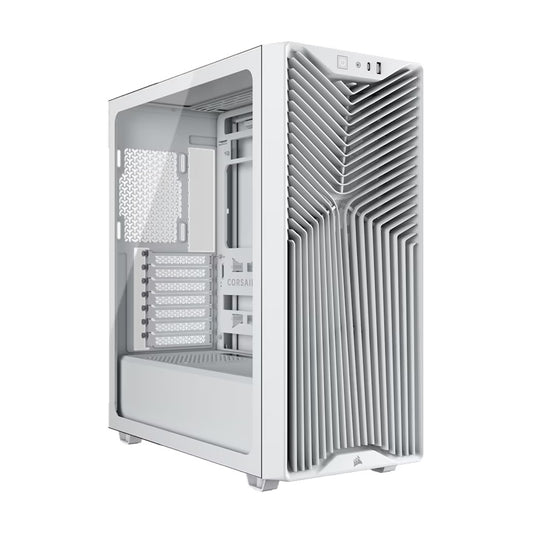 Corsair 3200D RS Mid-Tower PC Case - White, ATX mATX ITX, TG panel, 400mm GPU, 165mm CPU, 360mm rad, USB-C, 7 slots, 2x2.5 1x3.5, 2yr wty, steel TG CC-9011335-WW