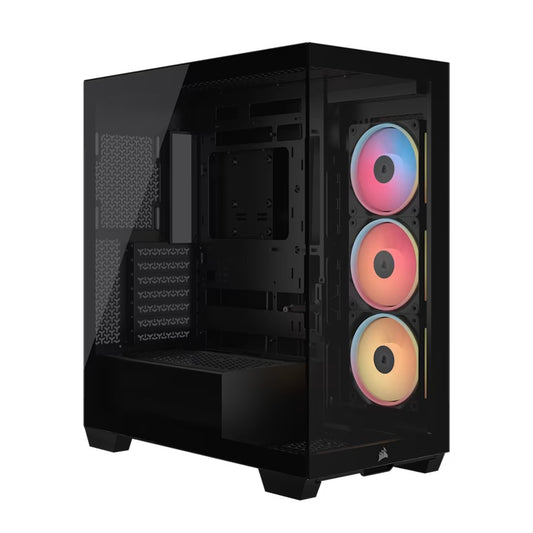 Corsair 3500X LX-R RGB iCUE LINK Mid-Tower PC Case - Black, E-ATX, Side 360mm Rad, Glass Panels, USB-C, RS ARGB Fans, 425mm GPU, iCUE LINK Ready CC-9011324-WW