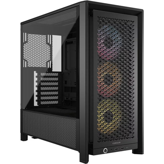 Corsair FRAME 4000D RS ARGB Modular Mid-Tower PC Case - Black, ATX, 430mm GPU, 170mm CPU cooler, 220mm PSU, 360mm rad, 1x USB-C 3.2 Gen2 CC-9011296-WW