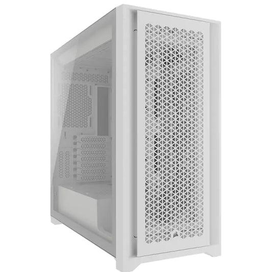 Corsair 5000D CORE AIRFLOW White Mid-Tower ATX, Multi 360mm Radiator support Cable Routing, USB-C, USB 3.2 x 2. PC Gaming Desktop Case CC-9011262-WW