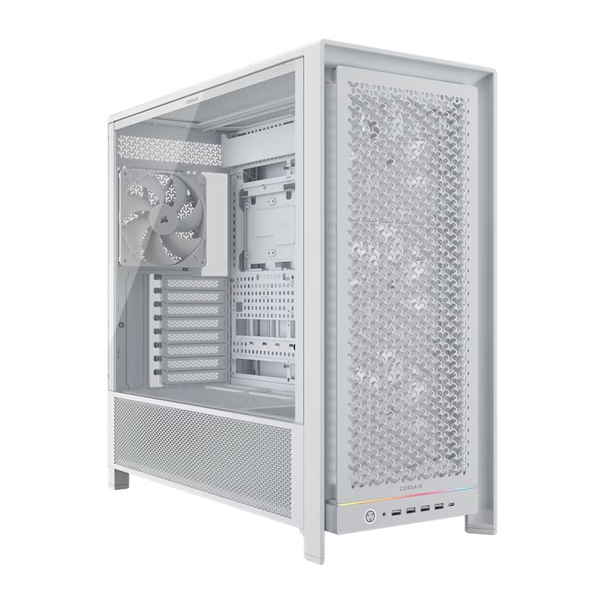 Corsair FRAME 5000D RS HIGH-AIRFLOW MID-TOWER PC CASE - WHITE, ATX, 450mm GPU, 175mm CPU cooler, 360mm rad, 4x RS140, 1x USB-C 3.2 Gen2 CC-9011308-WW