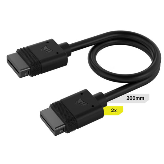 Corsair iCUE LINK Cable - 200mm x 1 Black. Straight Connecotrs CL-9011120-WW