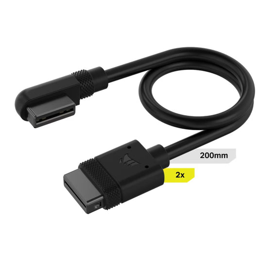 Corsair iCUE LINK Cable, 2x 200mm with Straight/Slim 90 connectors, Black CL-9011123-WW