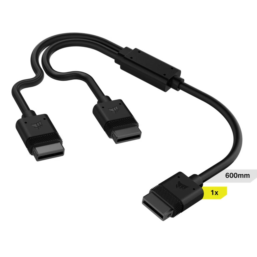 Corsair iCUE LINK Cable, 1x 600mm Y-Cable with Straight connectors, Black CL-9011124-WW