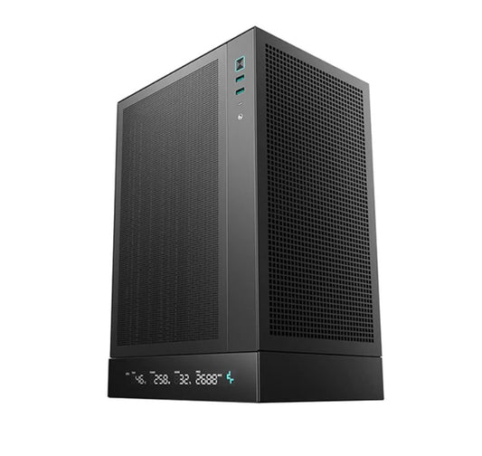 DeepCool CH170 DIGITAL ITX Case, Digital Status Display, Extremely portable size, Abundant Airflow Ventilation, Mesh panels, Full sized air cooler sup R-CH170-BKNPI0D-G-1