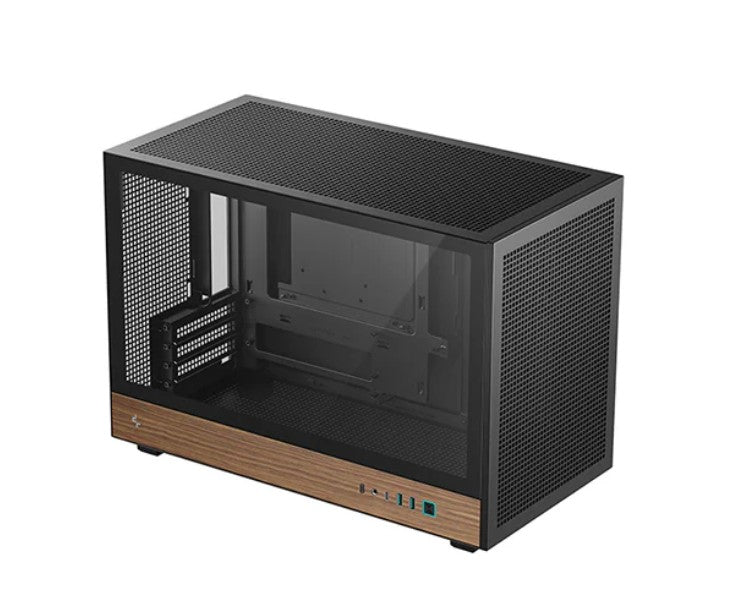 DeepCool CH260 Wood High Airflow Compact Micro-ATX Wood Grain Case.USB3.0x2?Gen2 Type-C x1?Audio/Micx1 R-CH260-BKNWM0-G-1