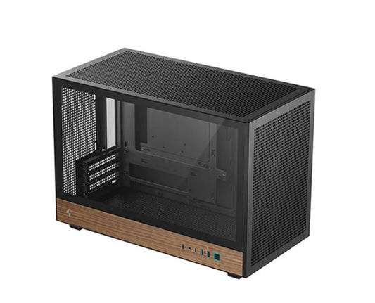 DeepCool CH260 Wood High Airflow Compact Micro-ATX Wood Grain Case.USB3.0x2?Gen2 Type-C x1?Audio/Micx1 R-CH260-BKNWM0-G-1