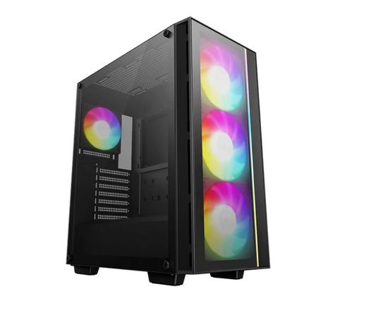 DeepCool MATREXX 55 V4 C Full Tempered Glass Side Panel ATX Case. Front top USB3.0, (Type-C) Pre-Installed 3x140mm ARGB PWM Fans, 1x120mm ARGB R-MATREXX55-BCADA4-G-4