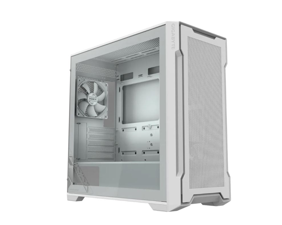 GIGABYTE C102 GLASS ICE Mid Tower case, 450x 210x 450 mm, White, 5 Expansion slots, 2x 3.5' Drive Support, 2 + 1 x 2.5' Drive Support, USB 3.0 x2 GB-C102GI