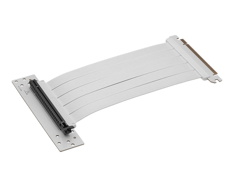 MSI MPG PCI-E 4.0 X16 RISER CABLE 180mm-White Supports ATX / M-ATX / Mini ITX, 2x USB 3.2, 1x USB-C, 1x HD Audio, 1x Mic, ATX Power Supply PCI-E 4.0 X16 RISER CABLE 180mm-White