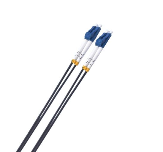 8ware 2m LC-LC OS2 Single Mode Dual-Core Fibre / Fiber Optic Cable UPC Duplex Armoured Low Smoke Zero Halogen (LSZH) Jacket Black  CB8W-LCUPCBLACK-2M