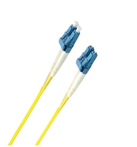 8ware 2m LC-LC OS2 Single Mode Dual-Core Fibre / Fiber Optic Cable UPC Duplex Armoured Low Smoke Zero Halogen (LSZH) Jacket Yellow  CB8W-LCUPCYELLOW-2M