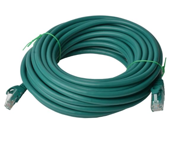 8Ware CAT6 Cable 15m - Green Premium RJ45 Ethernet Network LAN UTP Patch Cord 26AWG CU Jacket 8W-PL6-15GRN