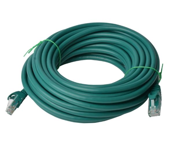 8Ware CAT6 Cable 30m - Green Premium RJ45 Ethernet Network LAN UTP Patch Cord 26AWG CU Jacket 8W-PL6-30GRN