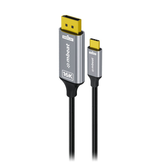 mbeat Tough Link 1.8m 16K USB-C to DP Cable - Space Grey 40Gbps USB-C (male) to DisplayPort 2.1 (male) MB-XCB-16KUCD18