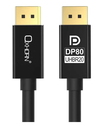 Oxhorn 4K DisplayPort 2.1 DP80 Cable 3m Male to Male V2.1 16K@60Hz Gold-Plated Aluminum High Speed VESA Certified for Gaming Monitor TV PC Laptop CB-DP-16K-03