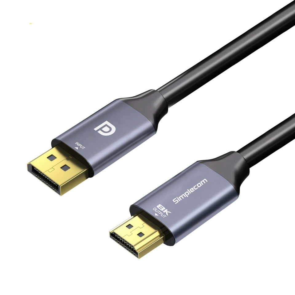 Simplecom DA218 Active DisplayPort 1.4 to HDMI 2.1 Cable 1.8M HDR 8K@60Hz DA218