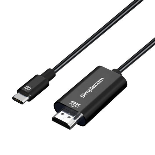 Simplecom DA324 USB-C to HDMI 2.1 Cable 2M, 8K@60Hz, DP1.4 Alt, HDCP1.4/2.3, HDR10, DSC1.1/1.2a, Audio LPCM/AC3/DTS/DTS-HD/Dolby MAT DA324
