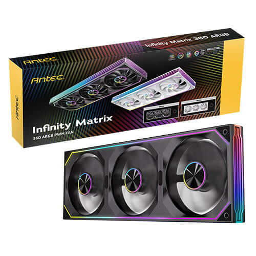 Antec IM 360 ARGB Black, 360mm Triple PWM Fan Kit, ARGB, 800-1800RPM, 134.43CFM, 1.48mmAq Air Pressure, Hydraulic Bearing, 2Y Warranty IM 360 ARGB