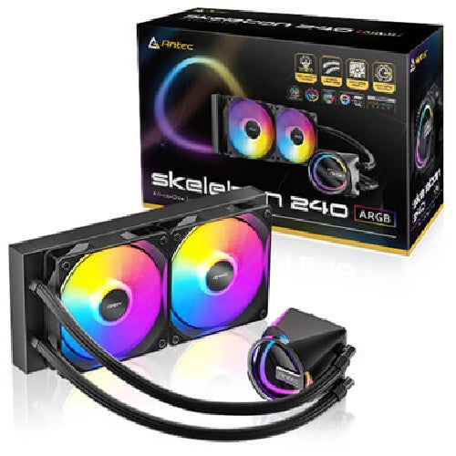 Antec Skeleton 240 ARGB, All-in-One Liquid Cooler, 240mm, PWM ARGB fans, 2000RPM, 72.29CFM, Intel/AMD support, =32dB, aluminum radiator, 3Y warranty Skeleton 240 ARGB