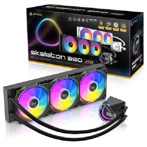 Antec Skeleton 360 ARGB, All-in-One Liquid Cooler, 360mm, PWM ARGB fans, 2000RPM, 72.29CFM, =32dB, Intel/AMD support, aluminum radiator, 3Y warranty Skeleton 360 ARGB