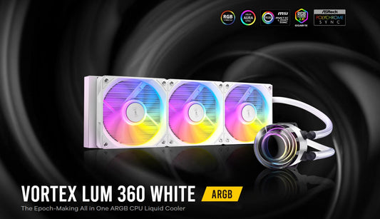 Antec Vortex Lum 360 White ARGB The Epoch-Making All in One ARGB CPU Liquid Cooler Vortex Lum 360 ARGB White