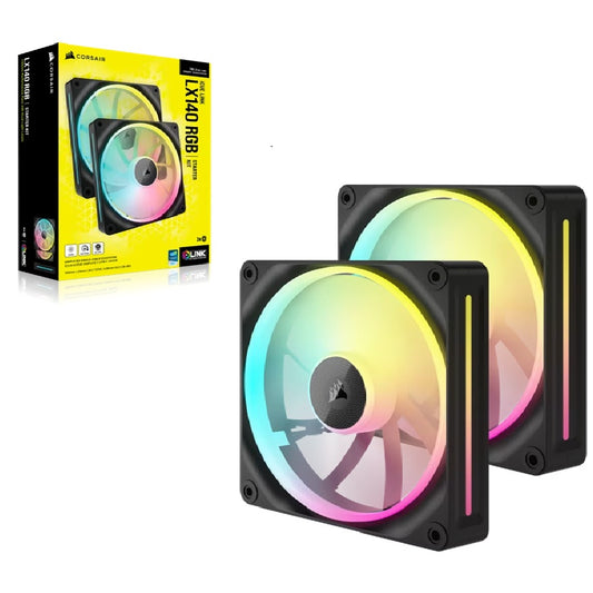 Corsair iCUE LINK LX140 RGB 140mm PWM Fans Starter Kit, LX Series, STATIC PRESSURE Flow Type, 2000 RPM, 84.7 CFM, 36 dBA, 5 Years Warranty CO-9051028-WW