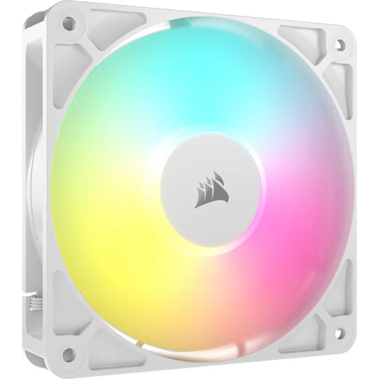 Corsair RS120 ARGB 120mm PWM Fan - Single Pack - White: 72.8 CFM, 2100 RPM, 36 dBA, 0.4A, RGB lighting, Static Pressure, Magnetic Dome Bearing CO-9050184-WW