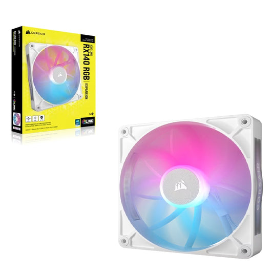 Corsair RX140 RGB White, Single Fan PWM. AirGuide Magnetic Bearing. High Airflow and Efficient. Case White Fan CO-9051023-WW