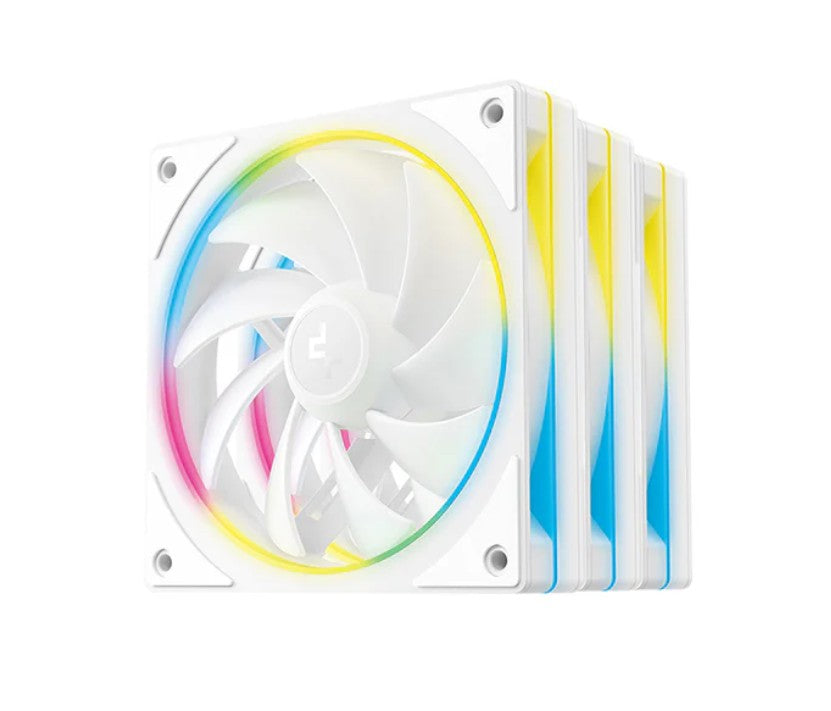 DeepCool FL12 SE WH 3 Pack 120mm Performance ARGB Fans, Hydro Bearing 120x120x25 mm(LxWxH) R-FL12SE-WHAPN3-G