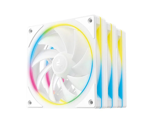 DeepCool FL12 SE WH 3 Pack 120mm Performance ARGB Fans, Hydro Bearing 120x120x25 mm(LxWxH) R-FL12SE-WHAPN3-G